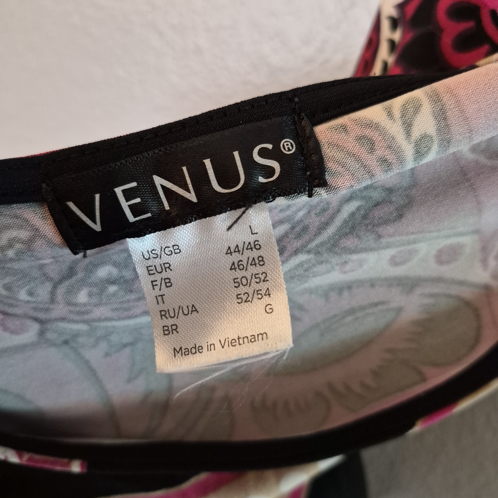 VENUS Halter Maxi Dress in Pink and Black Artsy Print Large Flowy Breezy Boho - Picture 5 of 7